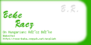 beke racz business card